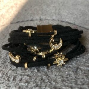 Black Stars and Moons Chunky Bracelet